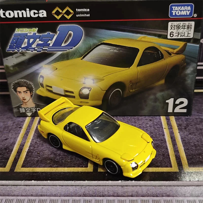 Tomica No.12 Premium Unlimited Initial D RX-7 Keisuke Takahashi Takara Tomy Alloy Diecast Vehicle Toy Boys Collectible Gift