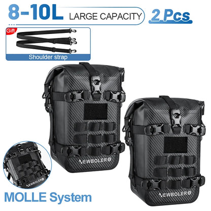 NEWBOLER 8/10L Motorcycle Bumper Bag Waterproof Frame Crash Bar Pack Outdoor Cycling Tool Placement Bag With Inner Support Board