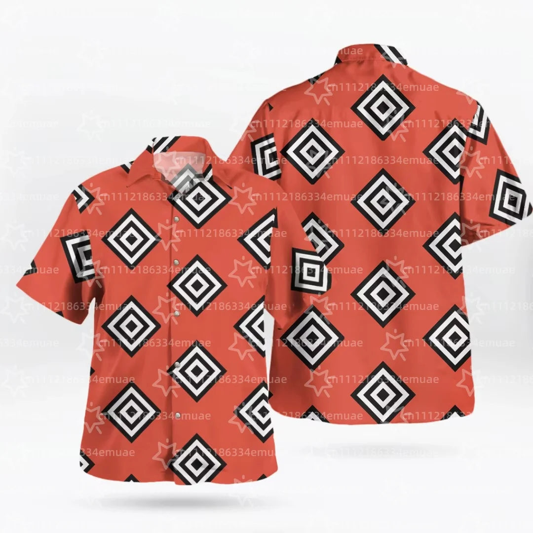 2026 Doflamingo Pattern One Piece Button Up Hawaiian Shirt Sports Dry Quickly Men's Shirt Children's Clothing Tee Top Y2k Woman
