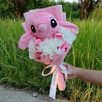 Cartoon Winnie the Pooh Pig Plush Bouquet Handmade Flower Bouquet Plush Doll Wedding Graduation Valentine Christmas Birthday Gif