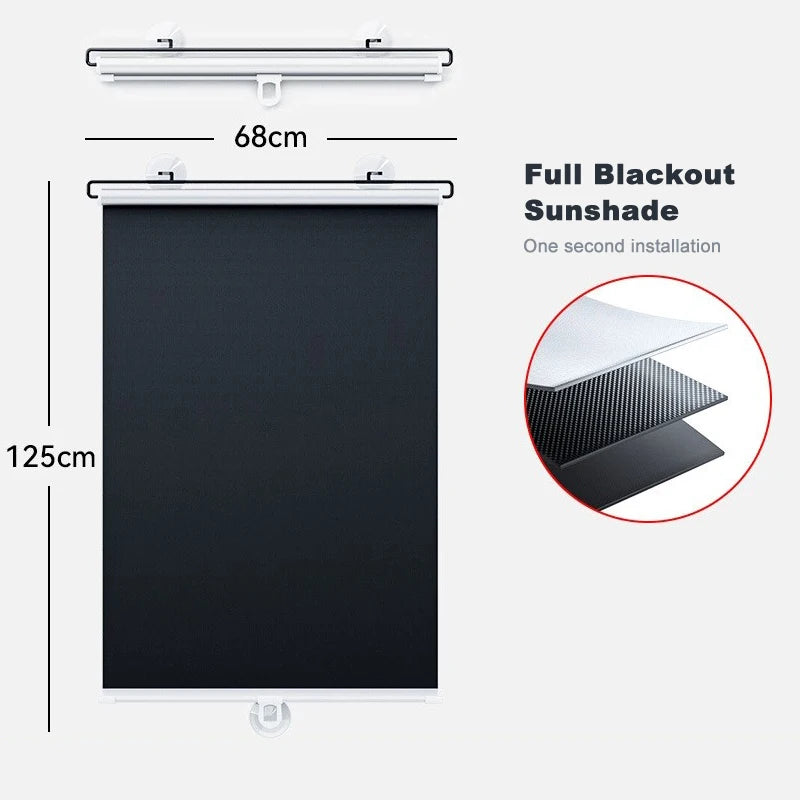 Cordless Retractable Roller Shades Vehicle Curtain Supplies Solar Window Blinds Without Drill Interior Guard Total Blackout