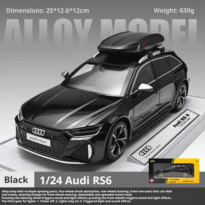 1/24 Audi RS6 Hot Hatch Wagon Performance Shooting Brake Simulation Alloy Car Model Toy Car Boy Collection Ornament Pull Back