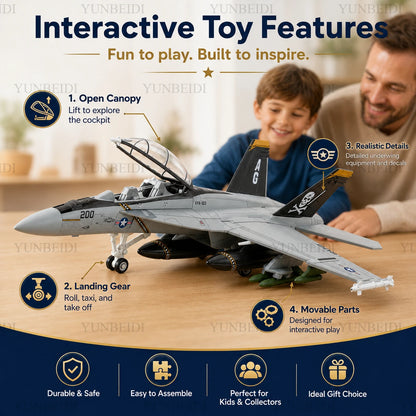 1:72 Scale Fighter Aircraft Model DIY Military Model Building Toy F18 A-18 Aircraft Model Boys' Birthday Gift Airplane Tank Toy