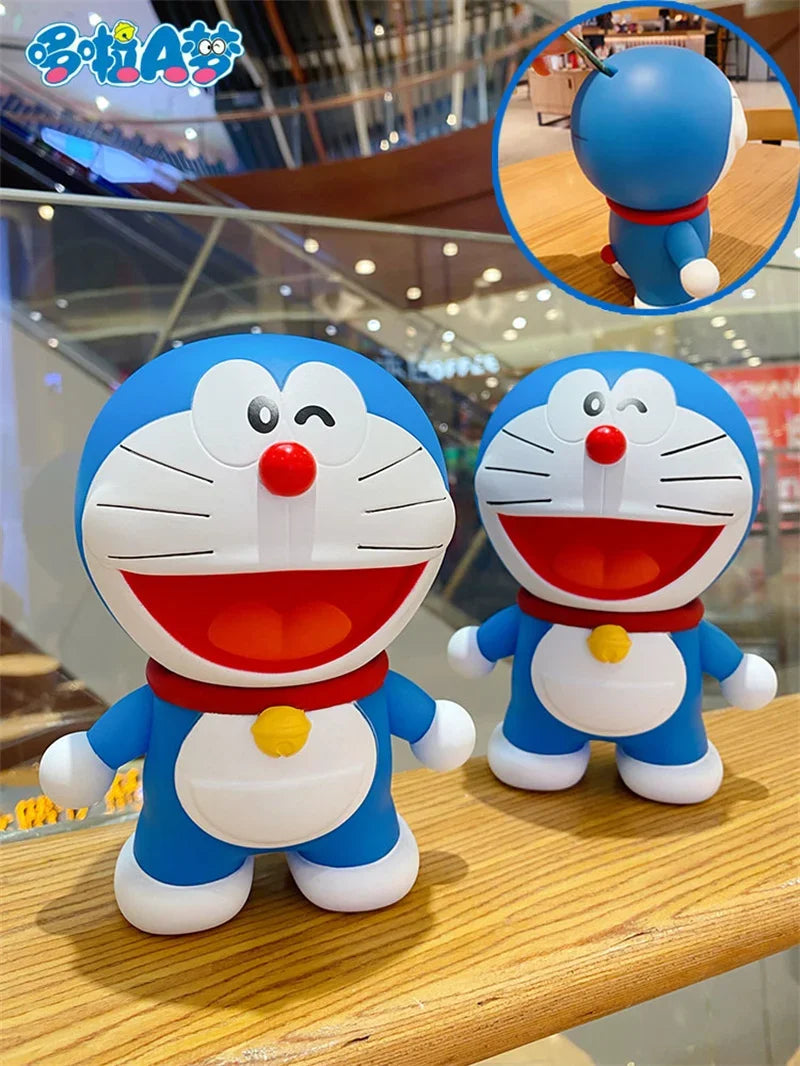 Large Size Doraemon Action Figures Toys Anime Kawaii Piggy Bank Pvc Figurines Decoration Model Toy Statue Decor Birthday Gifts