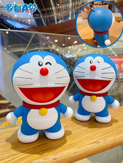 Large Size Doraemon Action Figures Toys Anime Kawaii Piggy Bank Pvc Figurines Decoration Model Toy Statue Decor Birthday Gifts