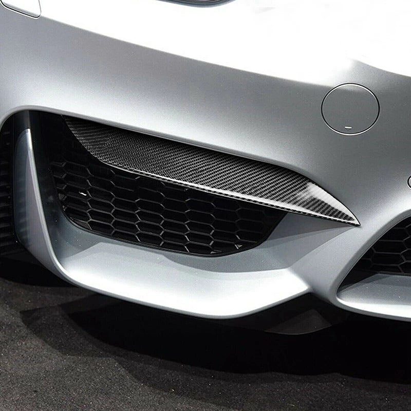 Rhyming Front Bumper Spoiler Splitter Lip Carbon Fiber Look/Glossy Black Air Vent Frame Trim For BMW F80 M3 F82 F83 M4 2015-2020