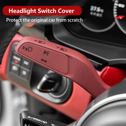 2PCS Car Steering Wheel Headlight Switch Control Cover Carbon Fiber Wiper Switch Trim For Porsche Cayenne 2019-2026 Accessories