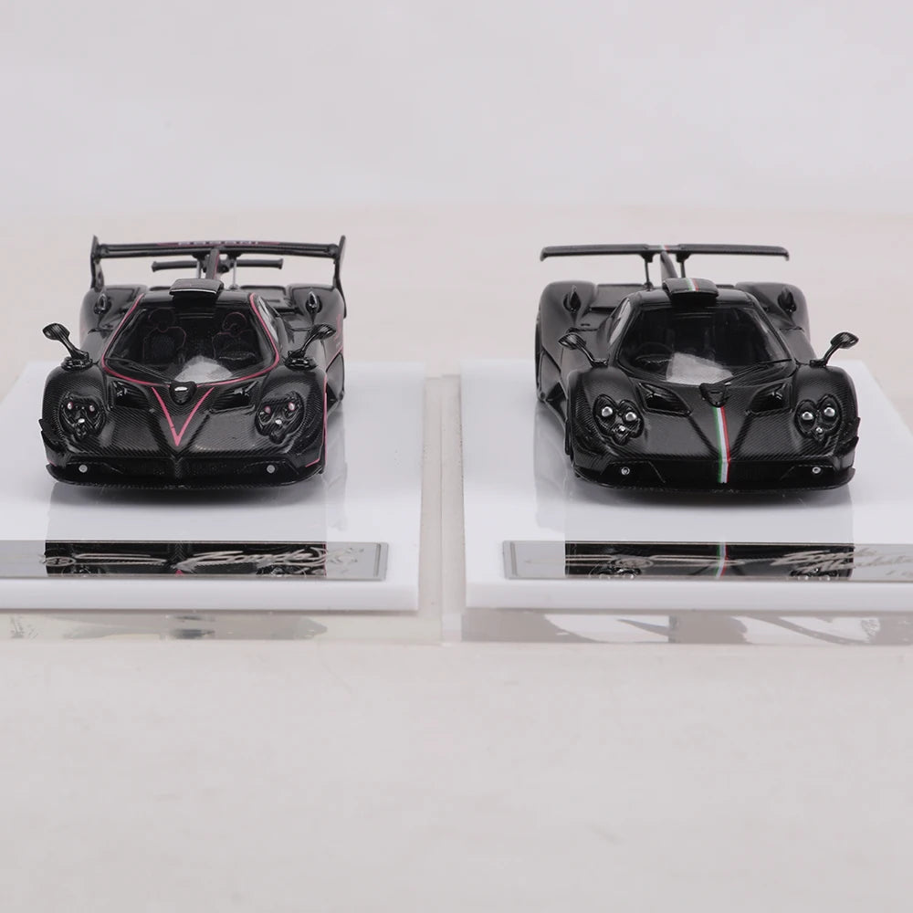 RM MODLE 1:64 Zonda Full Carbon Trim Diecast Car Model Alloy Simulation Supercar Collectible Can Open The hood