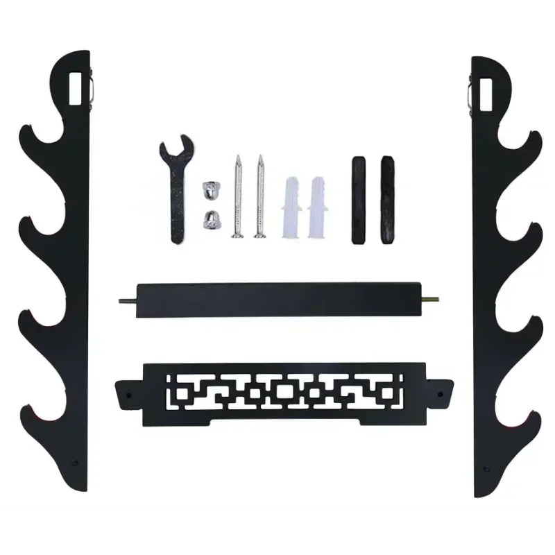 8-Layers Katana Storage Shelf Wall Support Holder Wooden Sabre Samurai Sword Stand Rack Display Real Japanese Katana Organizer