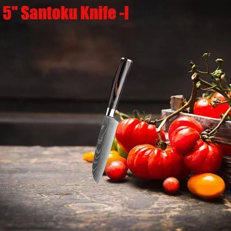 Damascus Kitchen Knives Professional Chef Knife Japanese Santoku Slicing Knife Stainless Steel Boning Knife Butcher Knife