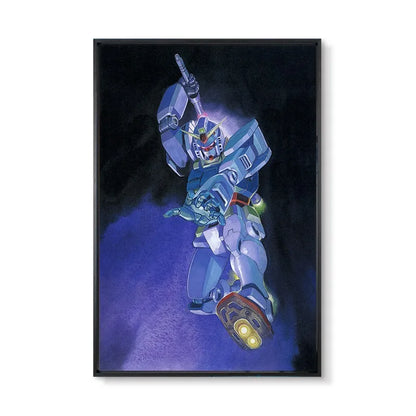 Gundam UC 0079 Frameless Canvas Print  Amuro RX-78 Poster Merchandise - Decorative Wall Art for Bedroom and Headboard