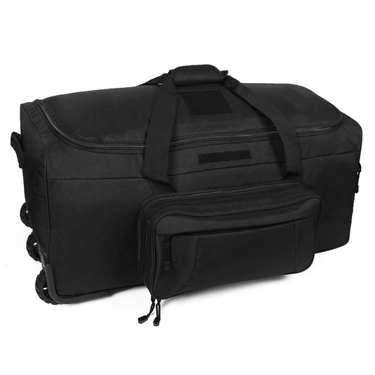 124L Large Capacity Tactical Duffel Bag Rolling Luggage for Heavy-Duty Camping Hiking Luggage Travel Suitcase