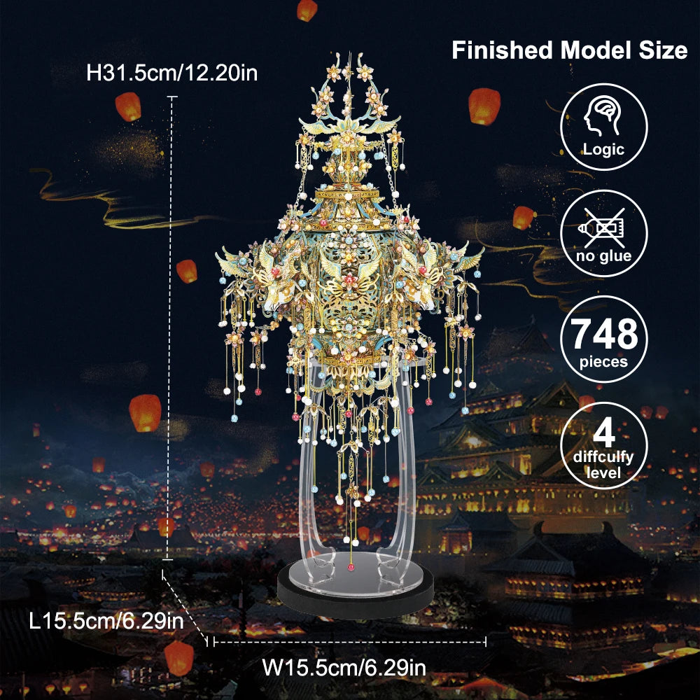 Piececool 3D Puzzles for Adult Boneless Lantern Assembly Model Kits DIY Set Jigsaw Brain Teaser for Collection Best Gifts