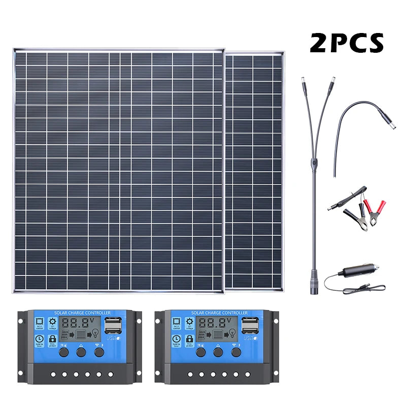 All-in-One 1000W Solar Charger Kit – 12V Portable Power Bank with 100A Regulator for Home, Caravan & Outdoor Adventures