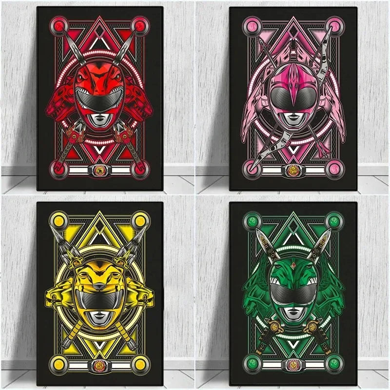 Classic Anime Power Ranger Canvas Painting  Modern Art Print for Living Room Wall Decor  Home Decoration Poster  Prints  Decor