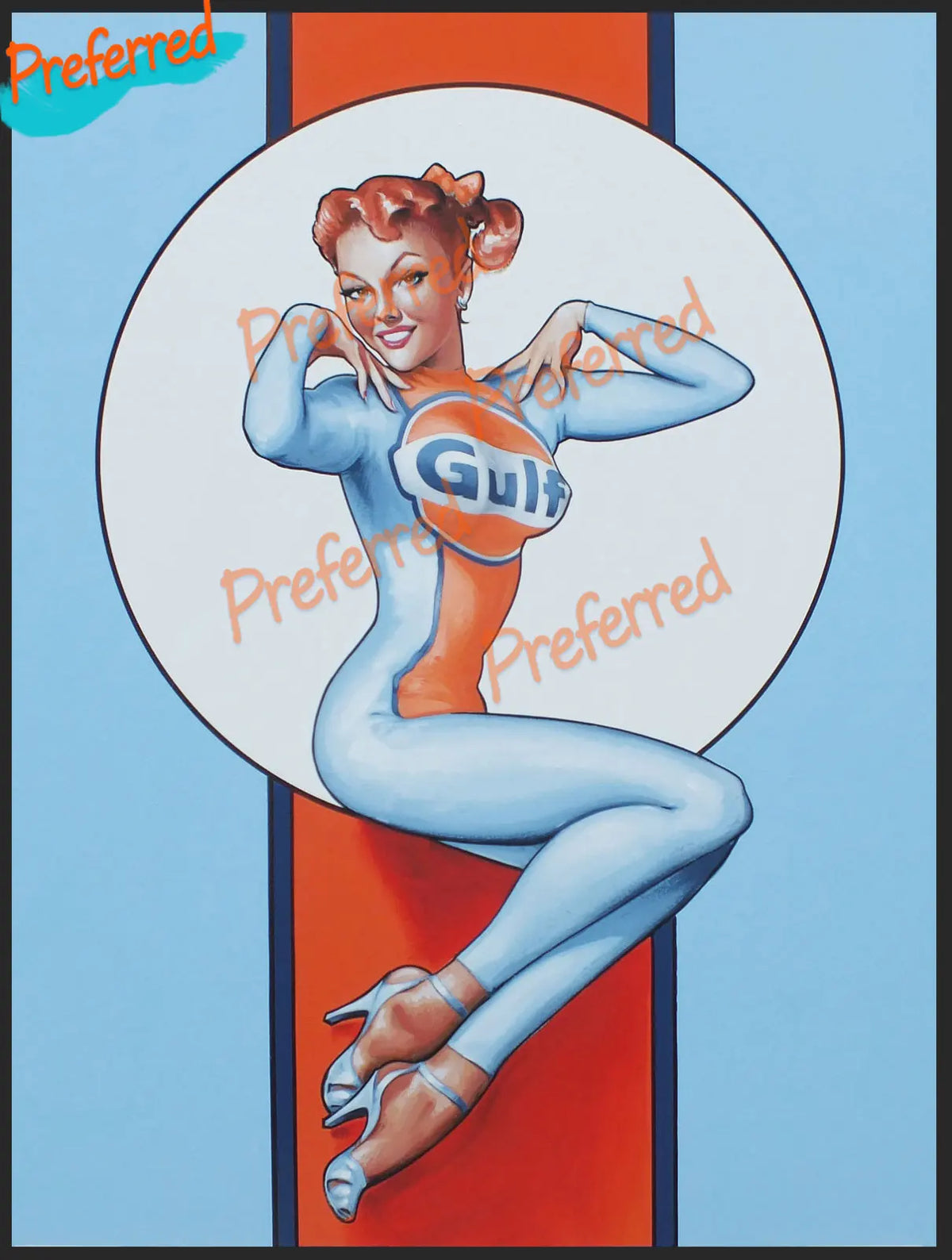 Gulf Gas Engine Oil Gulf with Flag Vinyl Decal Sticker Waterproof Tonkin Gulf Yacht Club Sticker Decal Racing Pinup Art