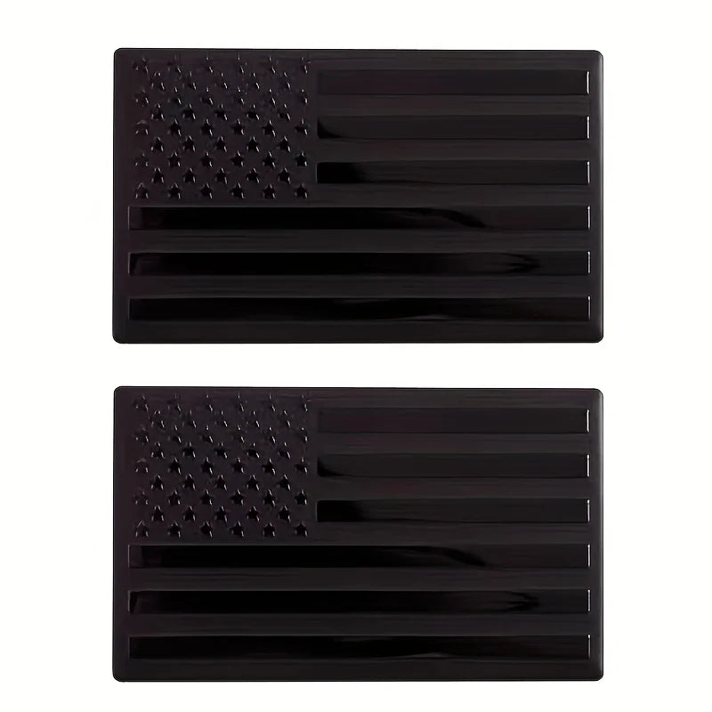 2pcs Black American Flag USA Sticker Decal for Car 3D US American Flag Emblem Decals for Trucks 5' X 3' for Car Motorcycle
