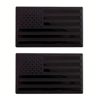 2pcs Black American Flag USA Sticker Decal for Car 3D US American Flag Emblem Decals for Trucks 5' X 3' for Car Motorcycle