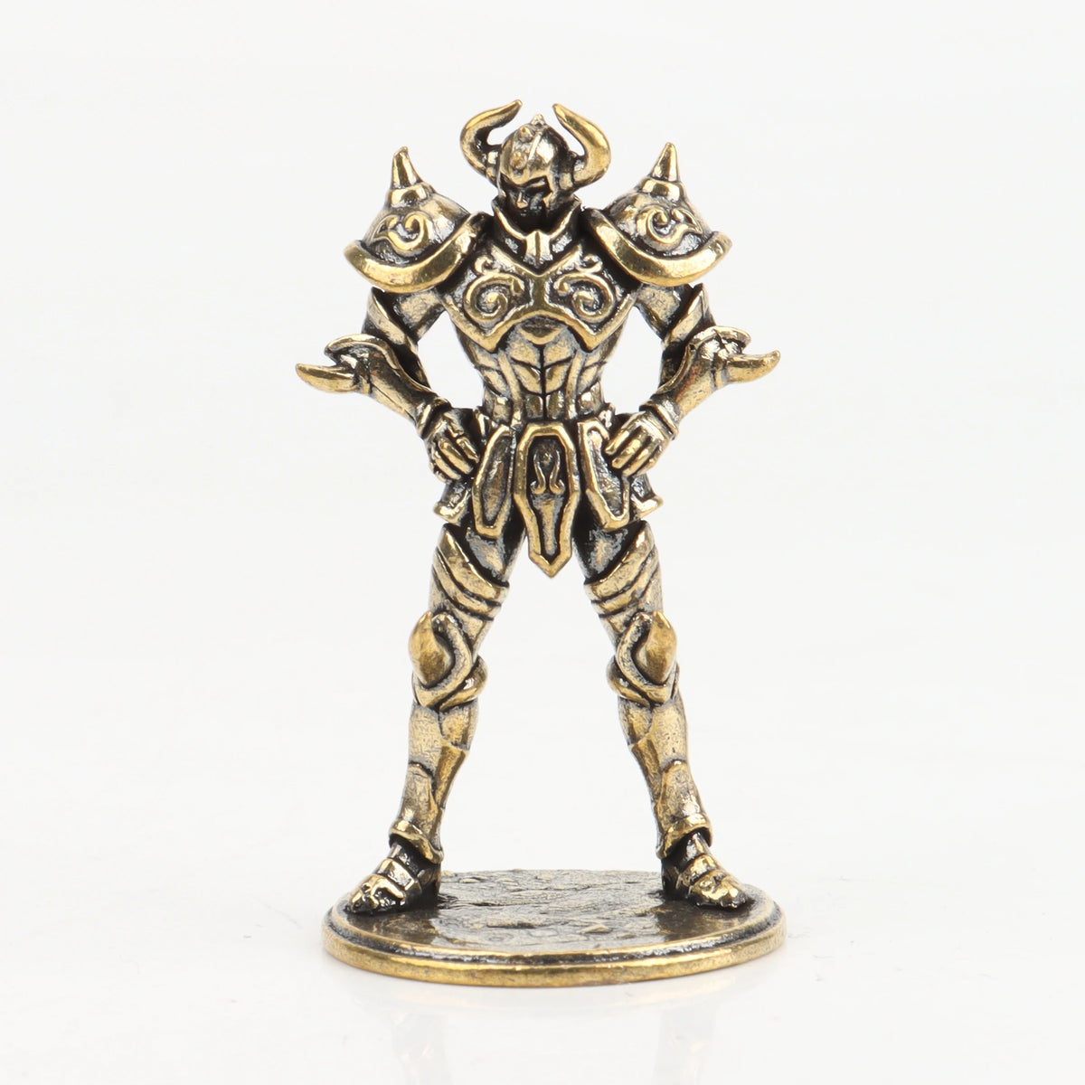 Gold Saint brass Mini Figures twelve zodiac Saint Seiya ornament cartoon model desktop decoration copper gift