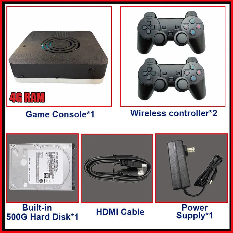 New Super Game Console X3 500G HDD 70000+Games I3-3110M For Wii PS2 N64 PSP GameCube N64 Plug and Play on TV