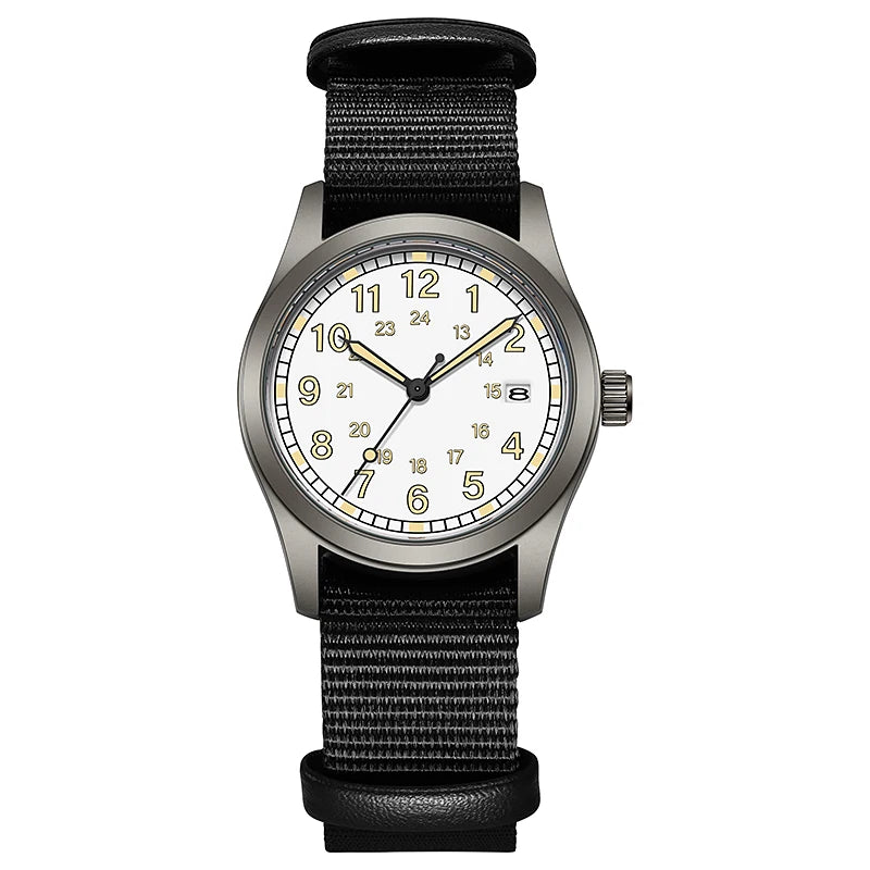 2026 TPW Women's Field Watch 34mm Case Easy Read Fabric Strap 24hr Display Day Function Quartz Movement Luminous