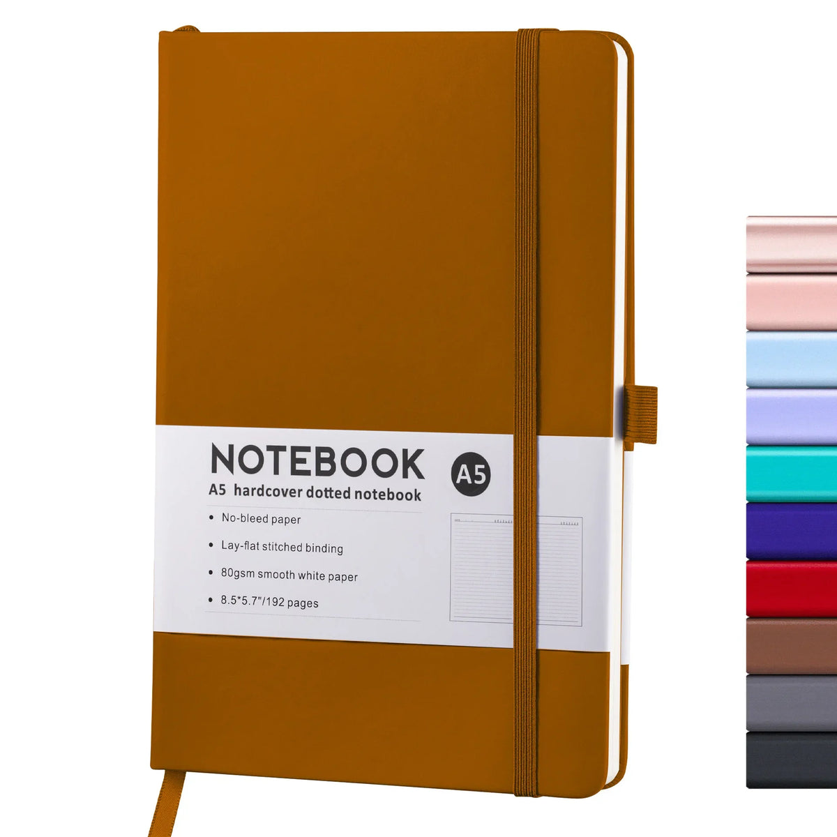 Hardcover A5/A6 Notebook with Elastic Band | PU Leather Journal Notebook for Office, School & Daily Note Taking
