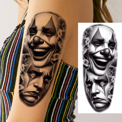 1 Sheets Chicano Prison Gangster Temporary Tattoos For Women Men Adults Fake Tattoo Sticker Water Transfer Self Adhesive Arm Leg