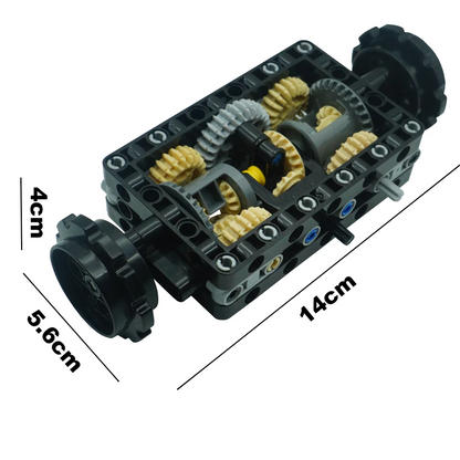 Tracked Chassis Gearbox Technical Building Block Parts MOC Tank Excavator Remote Control Steering System Gear Differential Brick