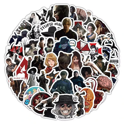 60PCS Resident Evil Stickers Graffiti Stickers DIY Diary Phone Case Handmade Scrapbook Aesthetic Stickers