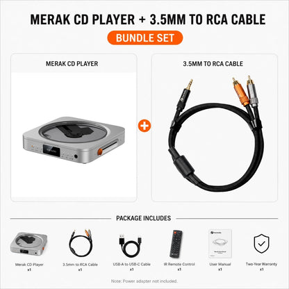 Fosi Audio Merak HiFi CD Player with Remote CS43131 DAC 210MW *2 Headphone Amp Supports USB Ripping USB Drive Input