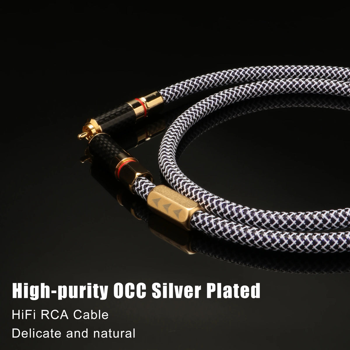 1PCS 75ohm Digital Coaxial Cable 8N OCC Silver Plated SPDIF RCA Cable DAC Cable Crystal Copper For Subwoofer Amplifier