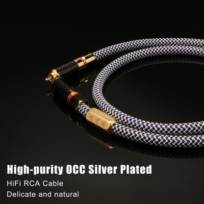 1PCS 75ohm Digital Coaxial Cable 8N OCC Silver Plated SPDIF RCA Cable DAC Cable Crystal Copper For Subwoofer Amplifier
