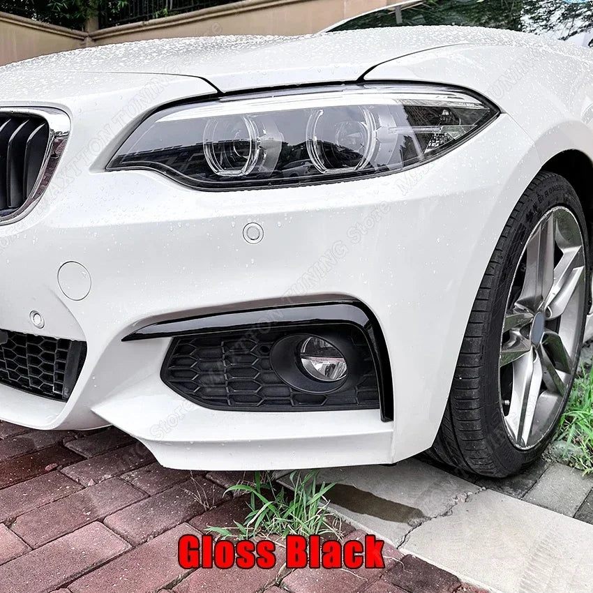 For BMW F87 M2 F22 F23 220i 228i 230i M235i M240i M Sport Headlight Eyebrow & Front Bumper Spoiler Wind Knife Splitter 2014-2022