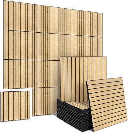 10pcs 30x30cm Peel and Stick Wood Slat Wall Panels| Decorative wall panels, self adhesive, living room, bedroom, not real wood