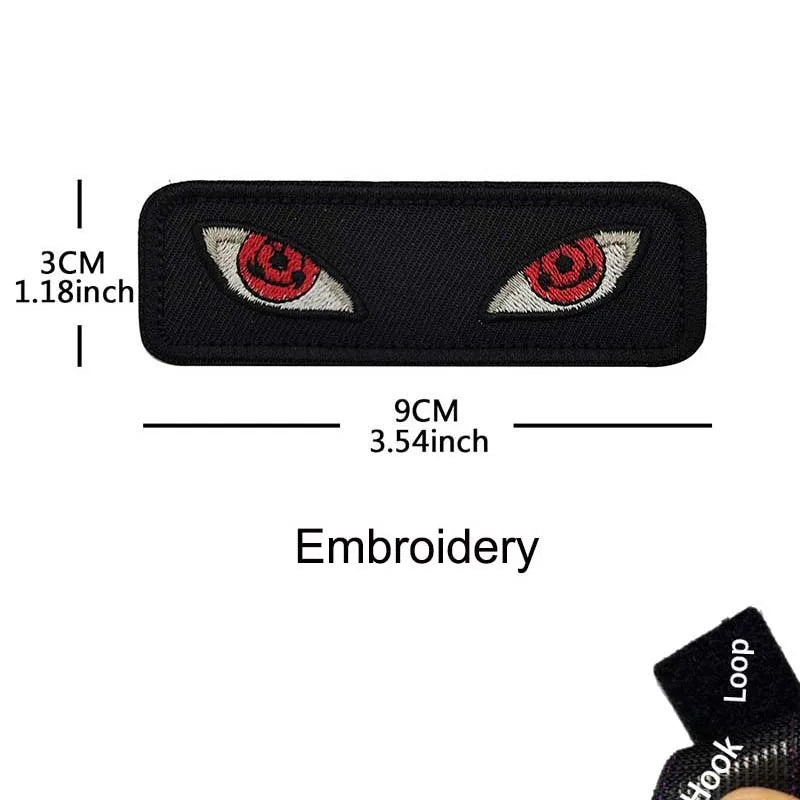 PVC Rhombus Panoramic Eye Patches,Cat Tiger Eyes,Evil Eye Embroidered Clothes Applique, Tactical Patch Gear Noctilucent Badge