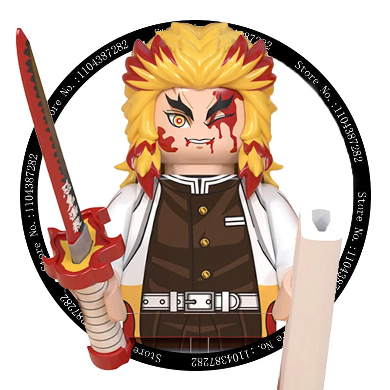 Demon Slayer Miniatures, Tan Errou, NeiZuko, Guiyou, Shinobu, collectible action figures, children's assembled toys, gifts.