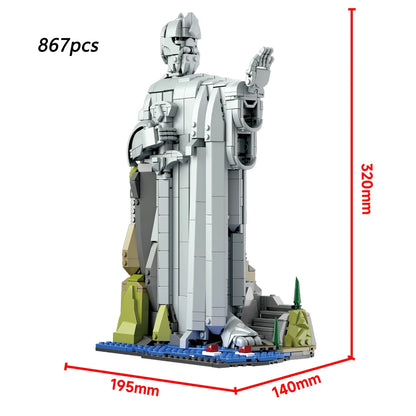 2 in 1 Argonath Giant Statue Building Set, 839+867 PCS LOTR Famous Scene Collectible Desk Decor Display Model for Hobbyists
