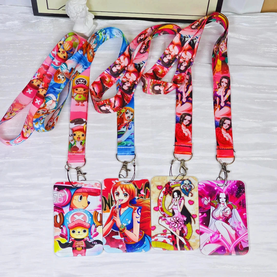 Anime Cartoon Credential Holder Keychains Neck Lanyard For Pass Card Anime Credit Card Holder Keychain Straps Wholesale