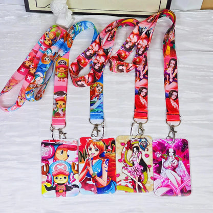 Anime Cartoon Credential Holder Keychains Neck Lanyard For Pass Card Anime Credit Card Holder Keychain Straps Wholesale