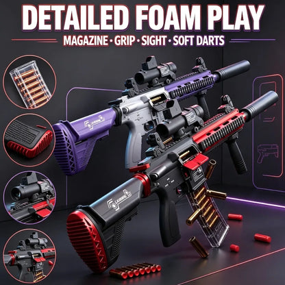 M416 Electric Automatic Foam Dart Blaster Shell Ejecting Soft Bullet Toy Nylon Construction Outdoor Shooting Game Toy