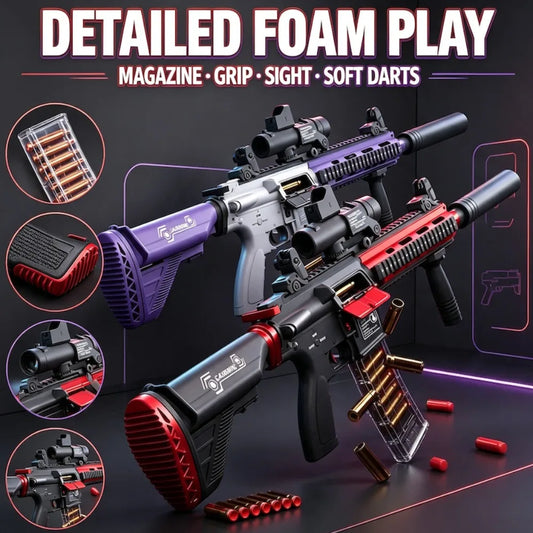 M416 Electric Automatic Foam Dart Blaster Shell Ejecting Soft Bullet Toy Nylon Construction Outdoor Shooting Game Toy