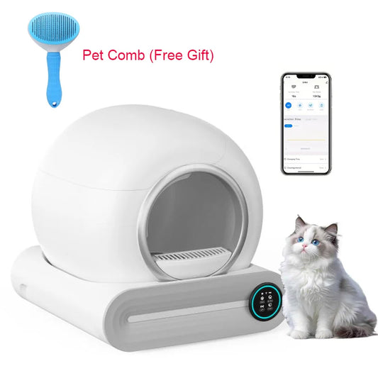 Tonepie 2026 Upgraded Self Cleaning Box, Automatic Toilet 65L with 1 Hair Comb, Negative Ion Deodorization, APP Control