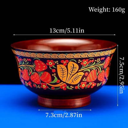 Tibetan-Style Solid Wood Dark-Colored Tsampa Bowl,Auspicious Wooden Butter Tea Bowls,Handicraft Holy Water Bowl Buddhist Item