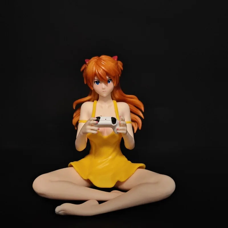 11.5cm Asuka Sitting Pose Anime Figure Toy Pvc Statue Desktop Ornament Home Decoration Collectible Model PC Case Decor Gift