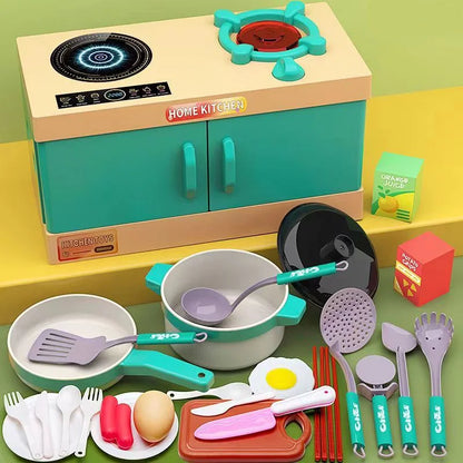 Kids Kitchen Toys Set 84/70/56/33 PCS Play Kitchen Accessories Kit with Play Pots Pretend Food Cooking Toy Toddler Girl Boy Gift