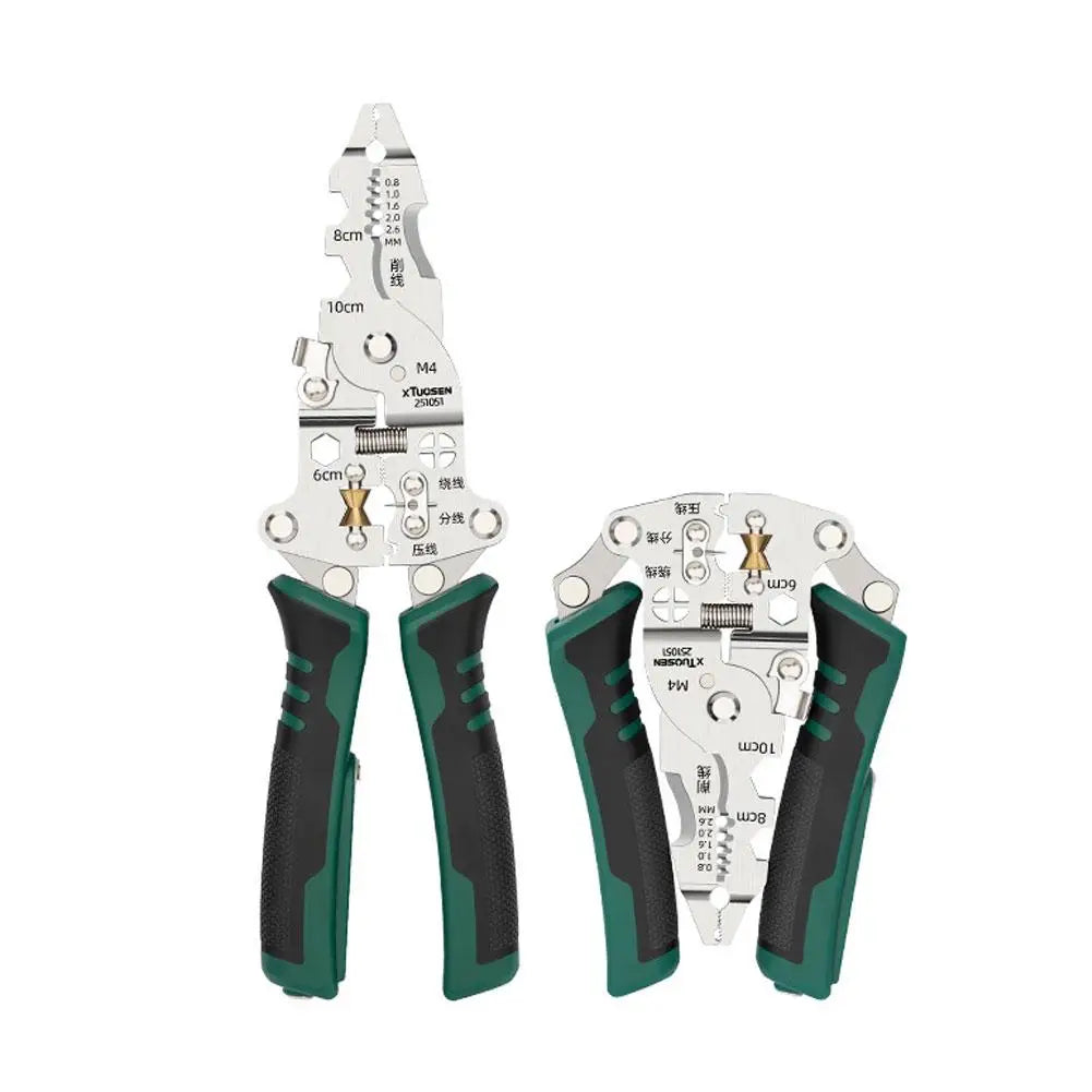 Foldable Wire Stripping Pliers Voltage Testing Cable Cutting Crimping Pliers Multifunctional Wire Stripper Electrician Pliers