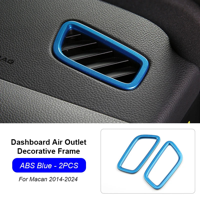 For Porsche Macan 2014-2024 Car Instrument Dashboard Side Outlet Air Vent Trim Decorative Frame Cover Interior Modification