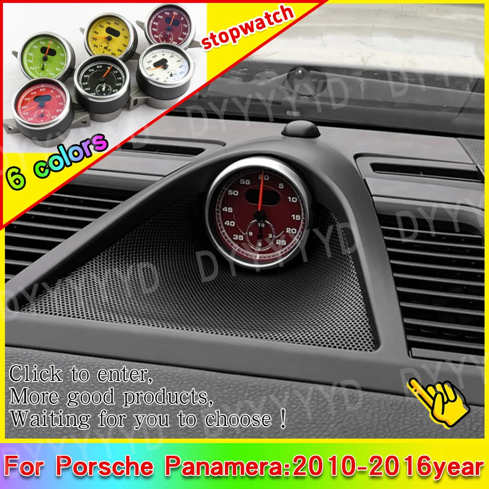 Car Stopwatch Chrono For Porsche Panamera 970 2010-2016 Stop Watch Clock Interior Dashboard Cover Compass Electronic Meter Clock