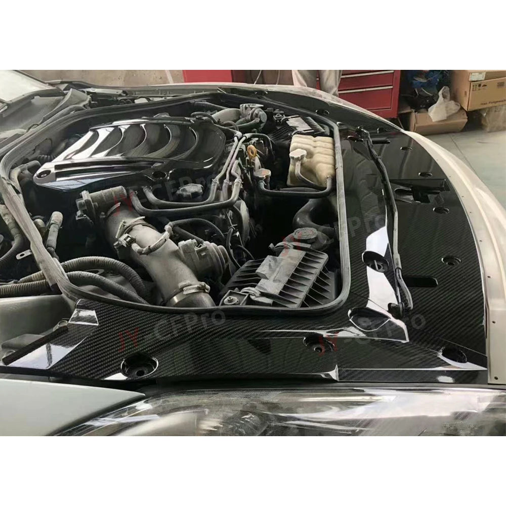 R35 3PCS Real Carbon Fiber Front Bumper Engine Cooling Cover Openable Panel Cover for Nissan GTR R35 Battery Cover 2008-2024