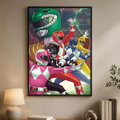 Mighty Morphin Power Rangers Poster PP Paper Decorative Wall Art for Living RoomsBedrooms Bars Cafes Stylish Home Decor Gift